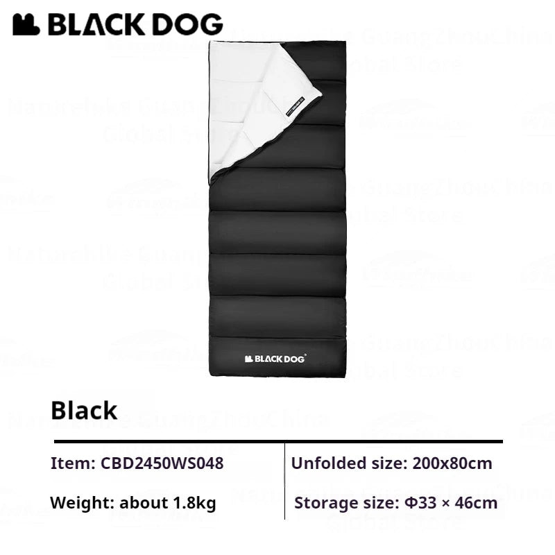 Naturehike BLACKDOG Envelope Sleeping Bag Double Spring Autumn Quilt 210T Camping Ultralight Outdoor Travel Adult Sleeping Bag