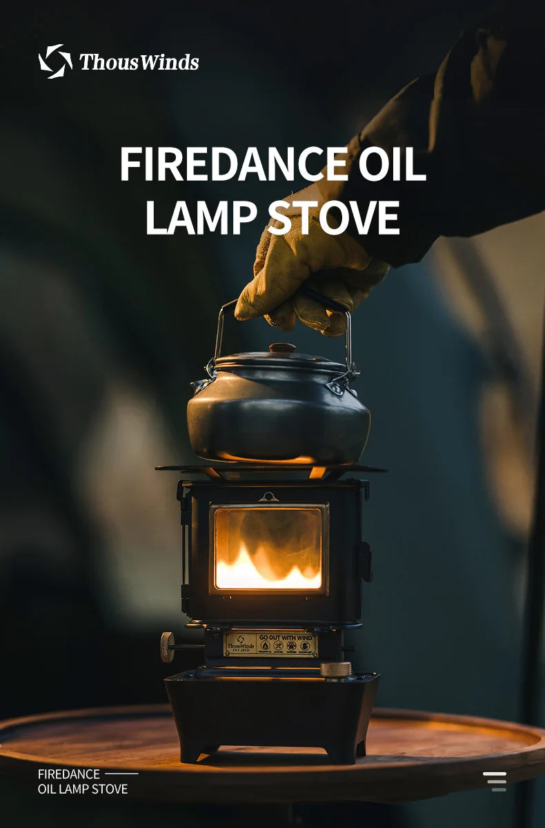 Thous Winds Firedance Oil Lamp Stove Portable Outdoor Retro Camping Lantern Emotion Lights Burner Stove Camping Supplies