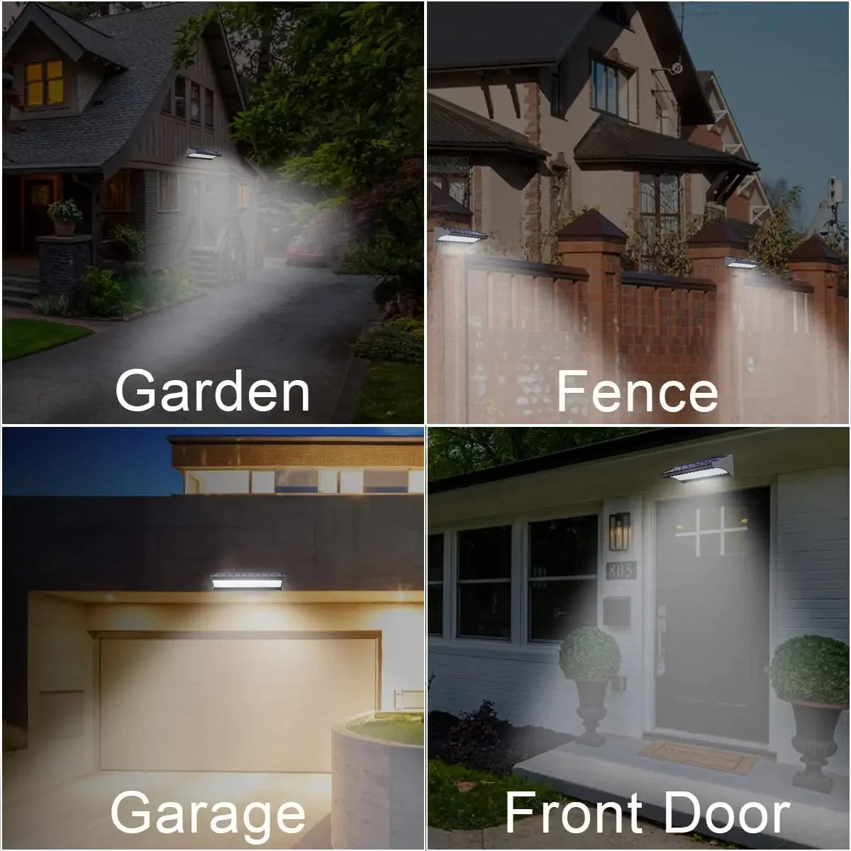 60/48Led Outdoor Solar Wall Light Solar Flood Lights Motion Sensor Waterproof Wall Lamp Metal Housing 1100LM for Garden Lighting