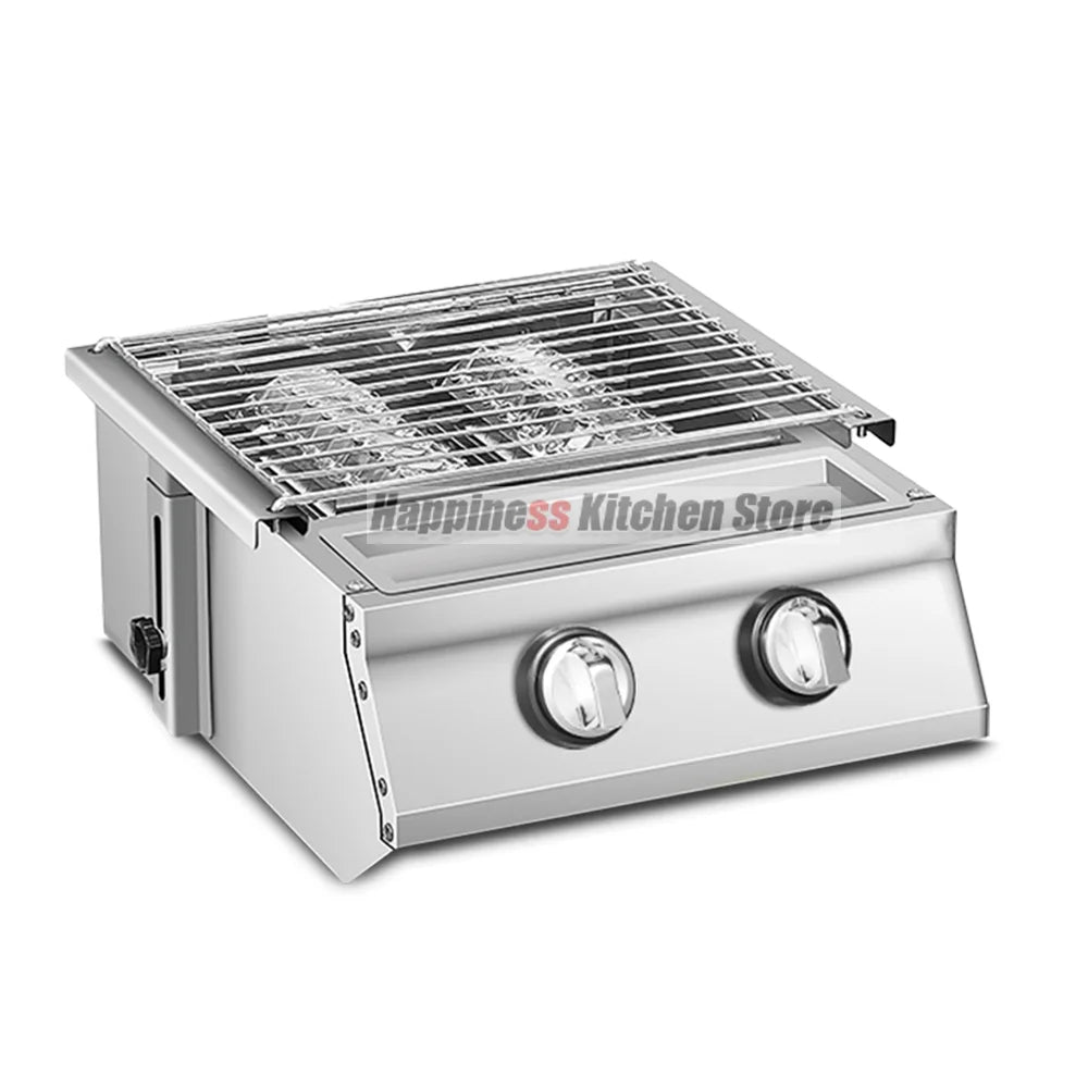 2/3/4 Burners BBQ Grill LPG Gas Grill Gas Stoves Stainless Steel Burners With Glass Covers Outdoors Camping Barbecue