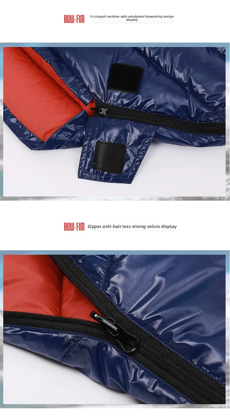 SKY ICEFeichan Mummy Down Sleeping Bag for Adults Outdoor Camping Winter Thickened Goose Down Cold-Proof Warm