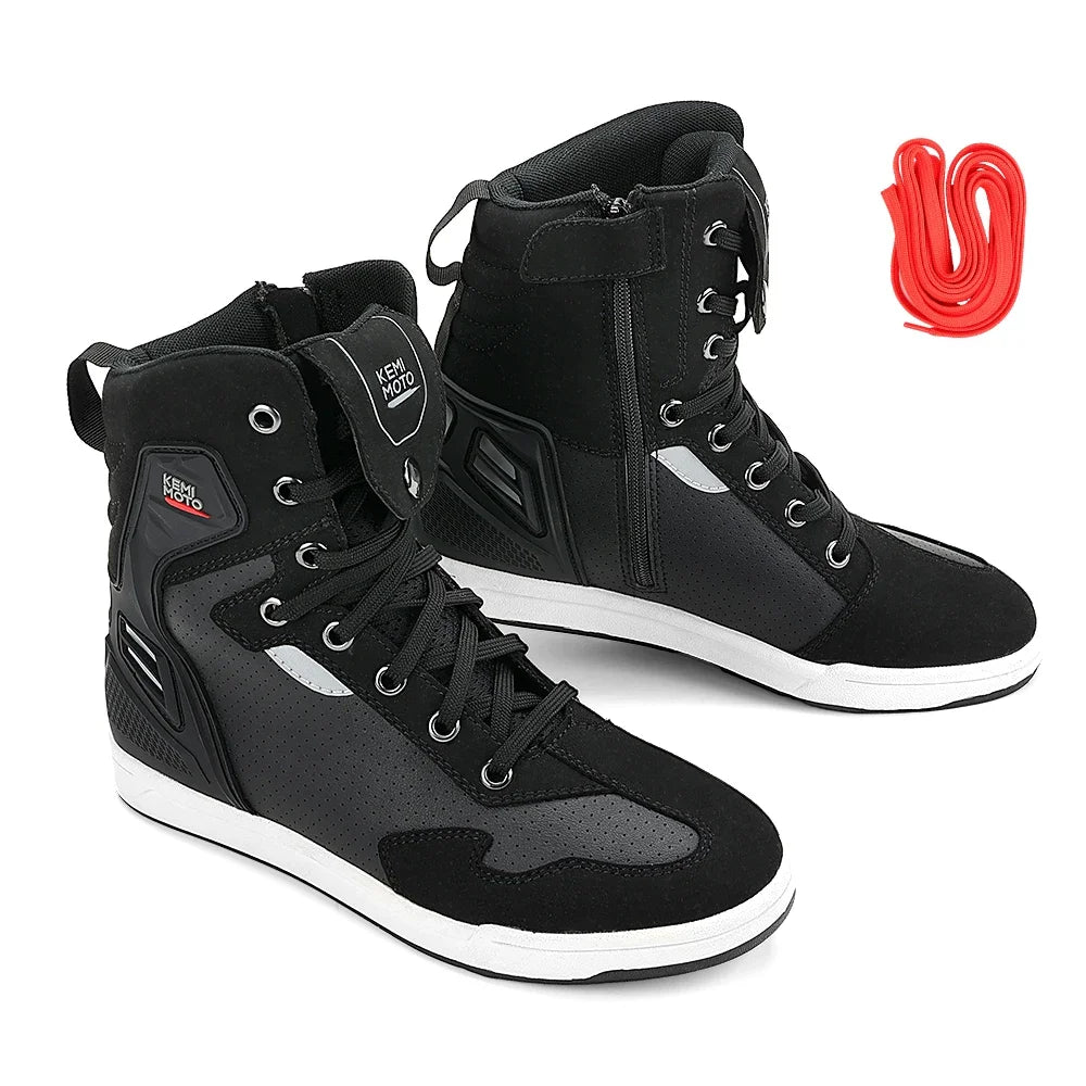 Motorcycle Boots Men High-top Shoes Summer Professional Riding Casual Anti-collision Anti-slip Cycling Protection Equipments