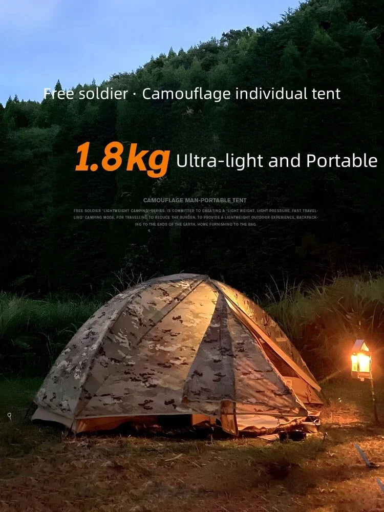 Ultra-Lightweight 1.8KG Military Tent Waterproof Windproof Quick Setup Backpack Tent for Camping Hiking Beach Backpacking