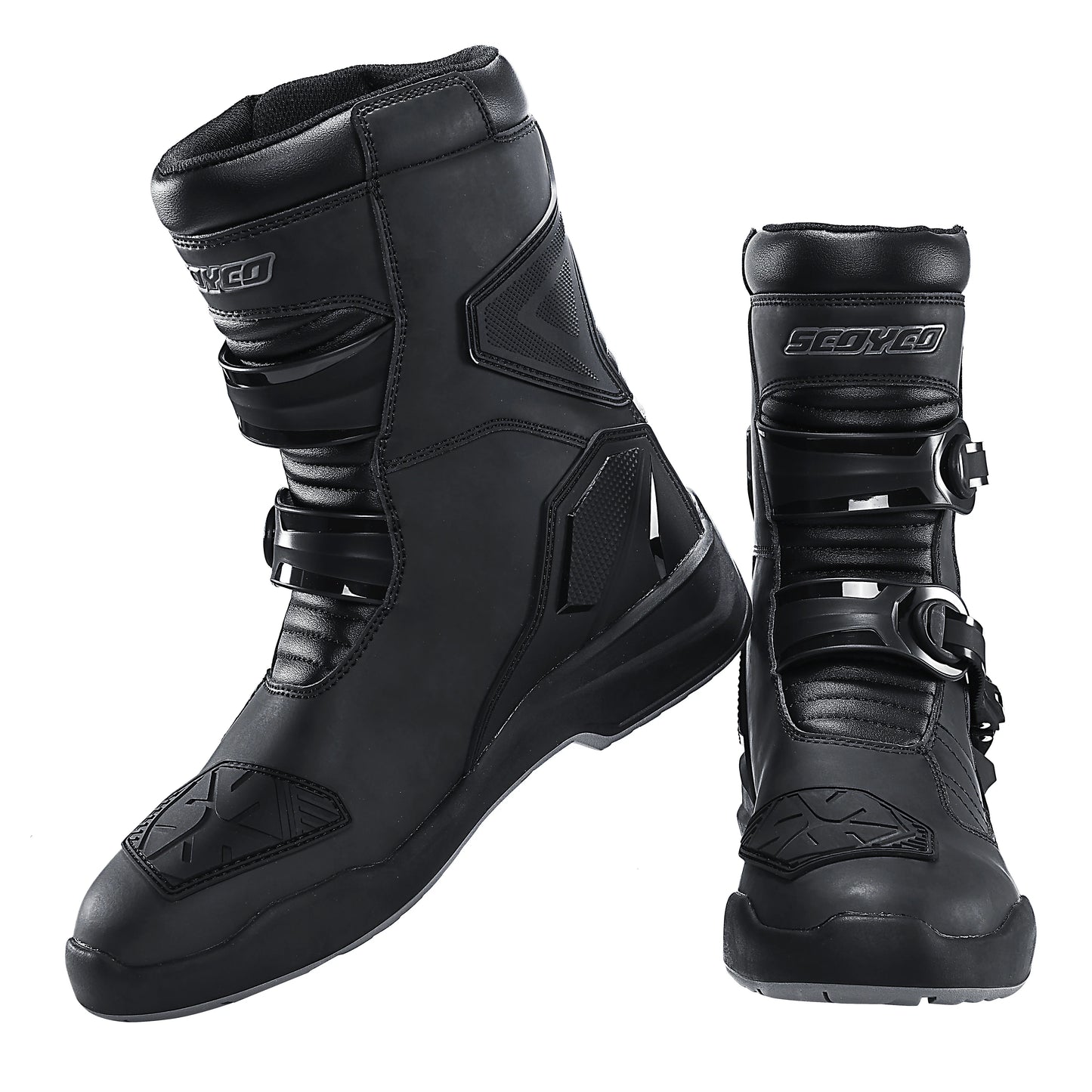 SCOYCO Motorcycle Riding Boots Motorcycle Tour Boots Waterporoof Rally Shoes Four Seasons Men Ankle TPU Protections EU 39-46