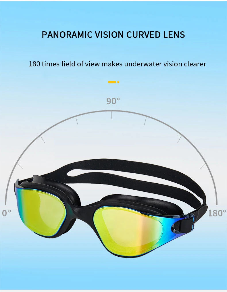 Unisex Adult Swimming Goggles – Anti-Fog Swim Glasses for Men & Women – Adjustable Silicone Waterproof Professional Swim Eyewear