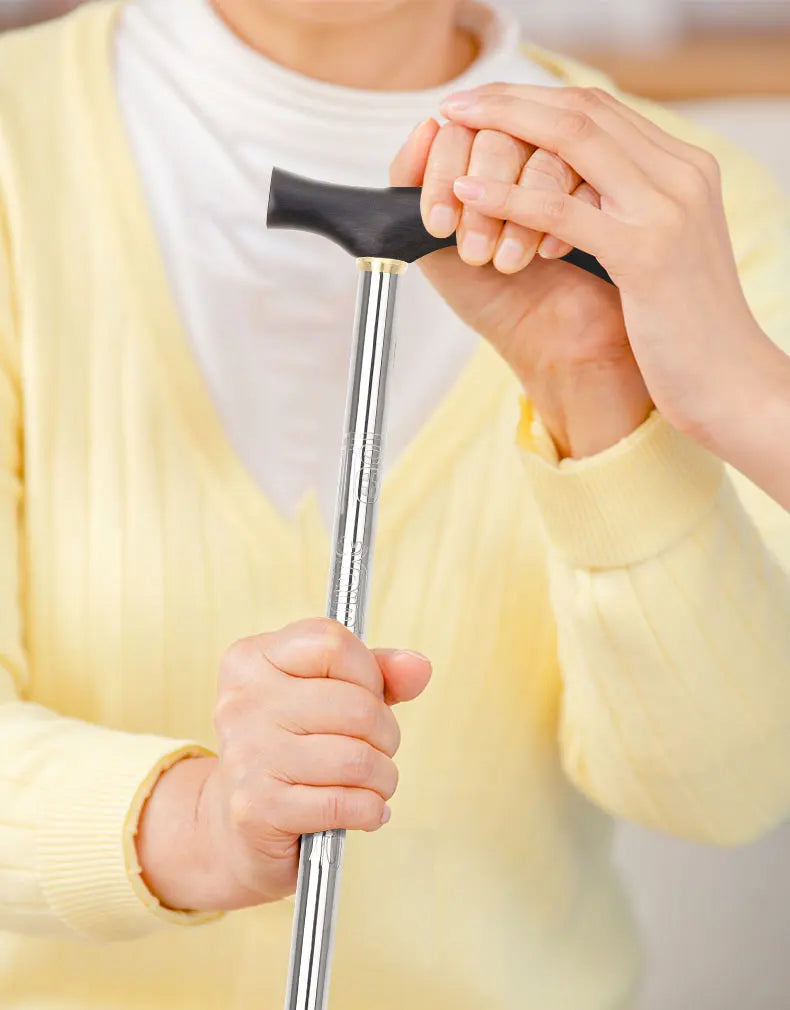 TiTo Titanium Alloy Telescopic Walking Stick For The Elderly Mothers Fathers  Ultralight Trekking Poles Camping Hiking Stick