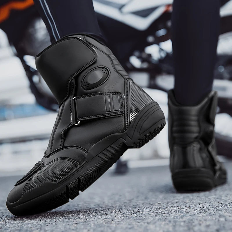 New Motorcycle Boots Men Waterproof Motocross Riding Boot Men's Motorbike Shoes Breathable Anti-slip Motos Protective Boots