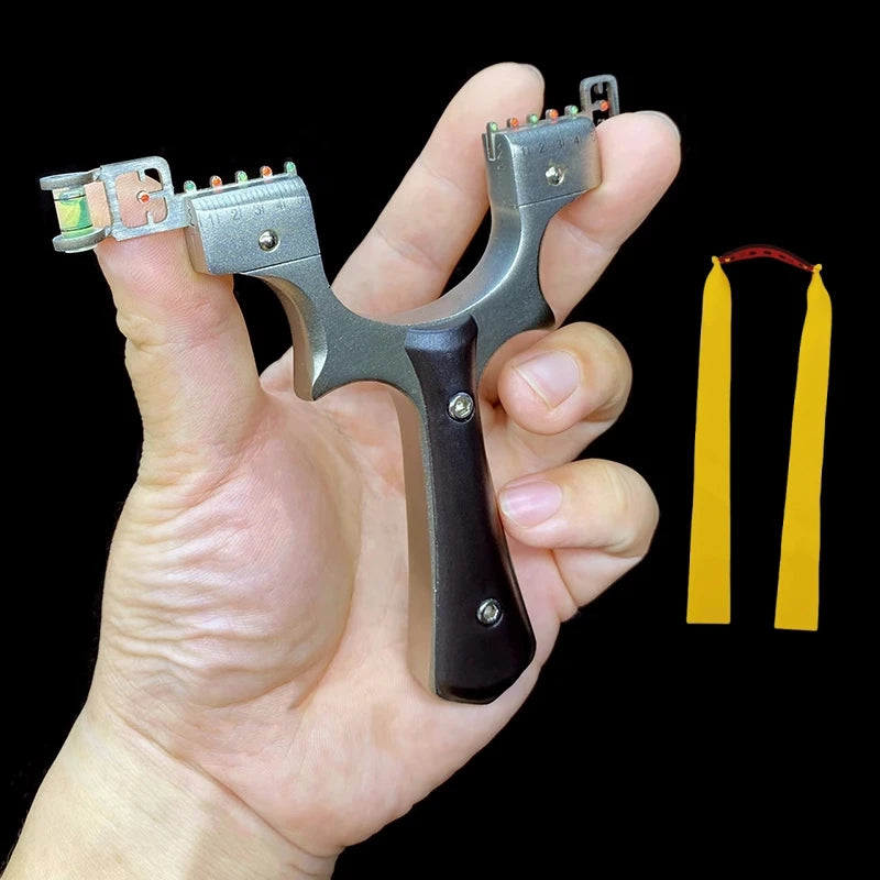 Outdoor Shooting Hunting Slingshot Stainless Steel Flat Rubber Band Catapult High Precision Sling Outdoors Hunting and Shot