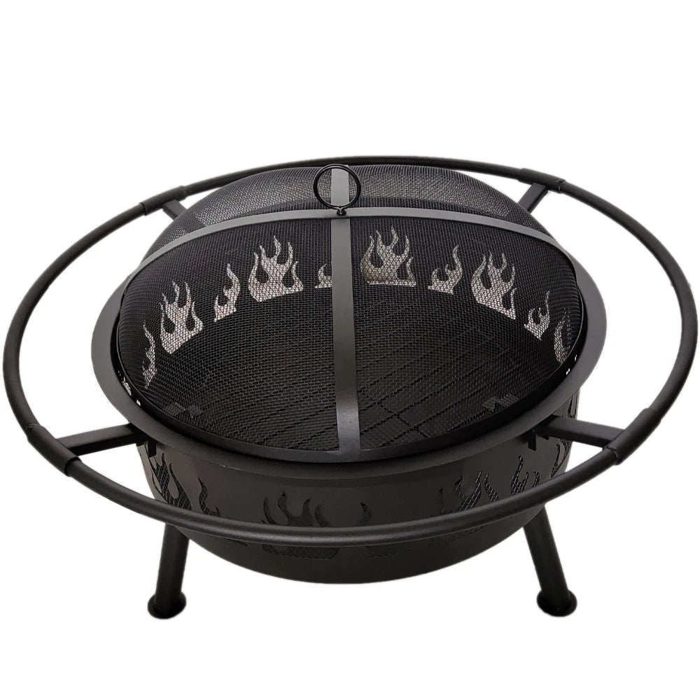 Multi Functions Camping Fire Pits Wood Burning Outdoor Heavy Duty Barbecue With Bbq Grill