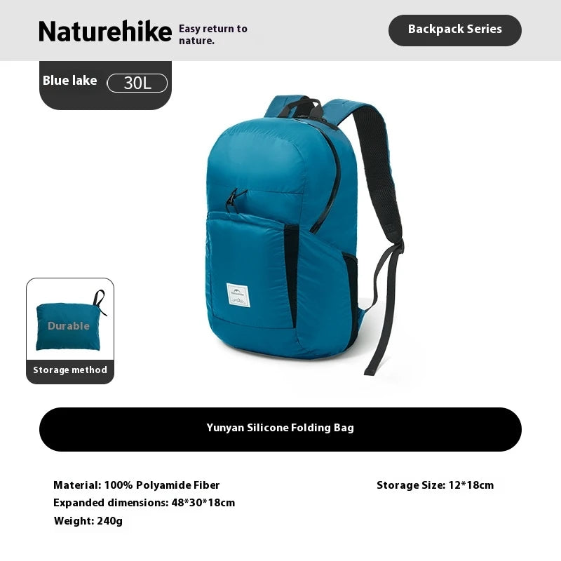 Naturehike 25L/30L Folding Backpack 30D Nylon Silicone Waterproof PU2000+ Outdoor Travel Climbing Hiking Ultralight Shoulder Bag