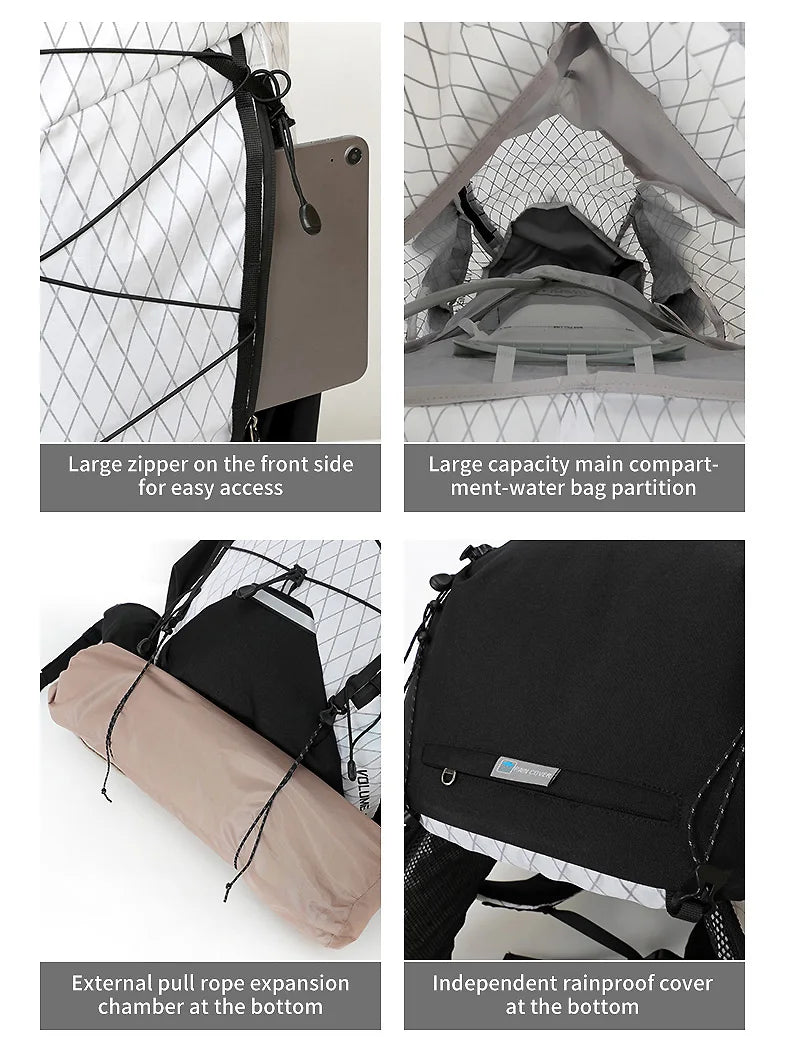 40L hiking bag outdoor backpacking hiking backpack outdoor hiking bag waterproof and breathable shoulder-lined backpack