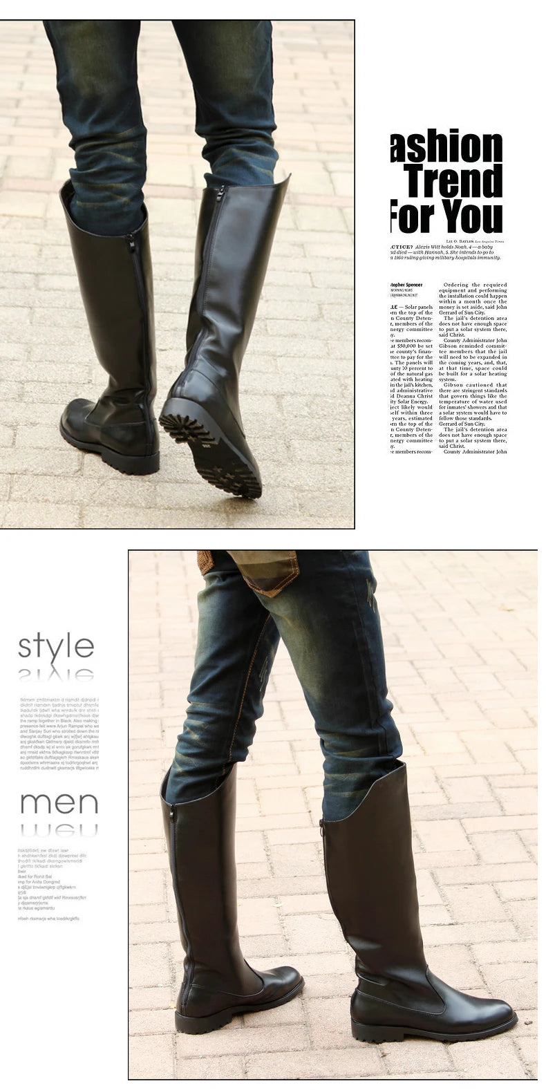 men luxury fashion high knight boots original leather shoes stage nightclub dresses long cowboy boot motorcycle botas masculinas