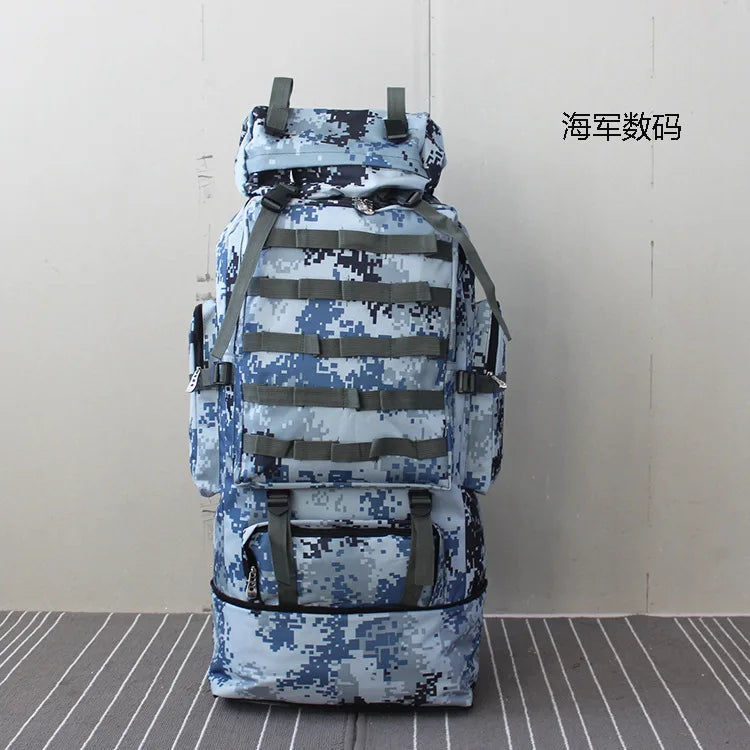 70-100L Outdoor Camping Travel Sports Backpack Military Camo Tactical Bag Large Capacity Waterproof Hiking Mountain Climbing Bag