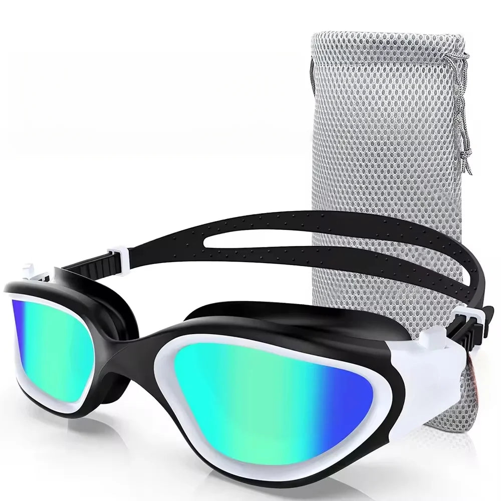 Anti-fog UV protective lenses for men and women waterproof and adjustable silicone swimming glasses polarized swimming glasses