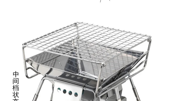 Mini Camping BBQ Grill Stove Campingmoon X-mini Portable BBQ Rack Charcoal Stove