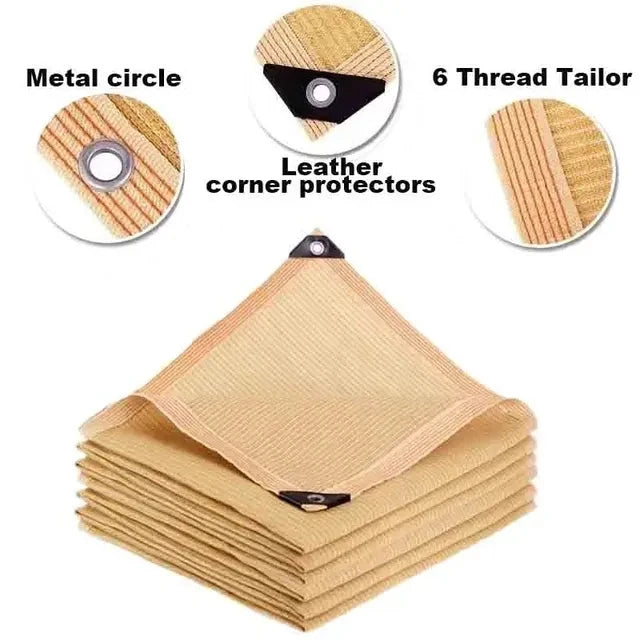 4x5m Beige shading net, UV protection, plant shed, outdoor sunshade, mesh, HDPE sunscreen fabric sunshade