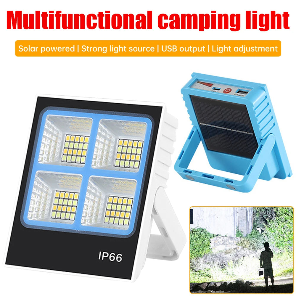 Solar Camping Light Outdoor Mobile Charging Super Bright Emergency Work Lamp LED Lighting Magnetic Street Stall Light