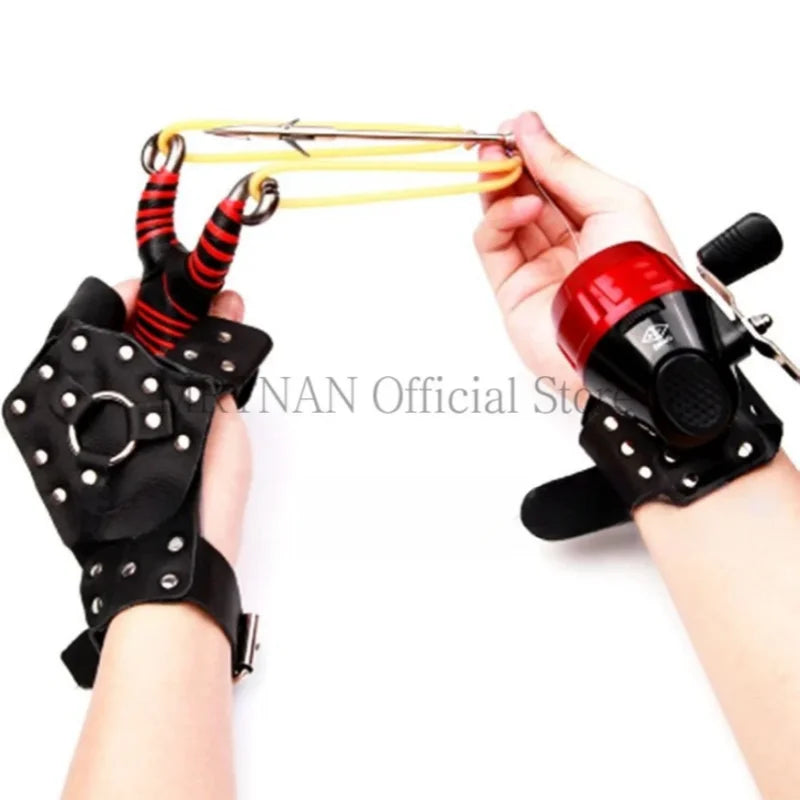 Powerful Fishing Slingsshot with Wrist Rest Outdoor Hunting Sling Shot Large Catapult for Fishings and Ball