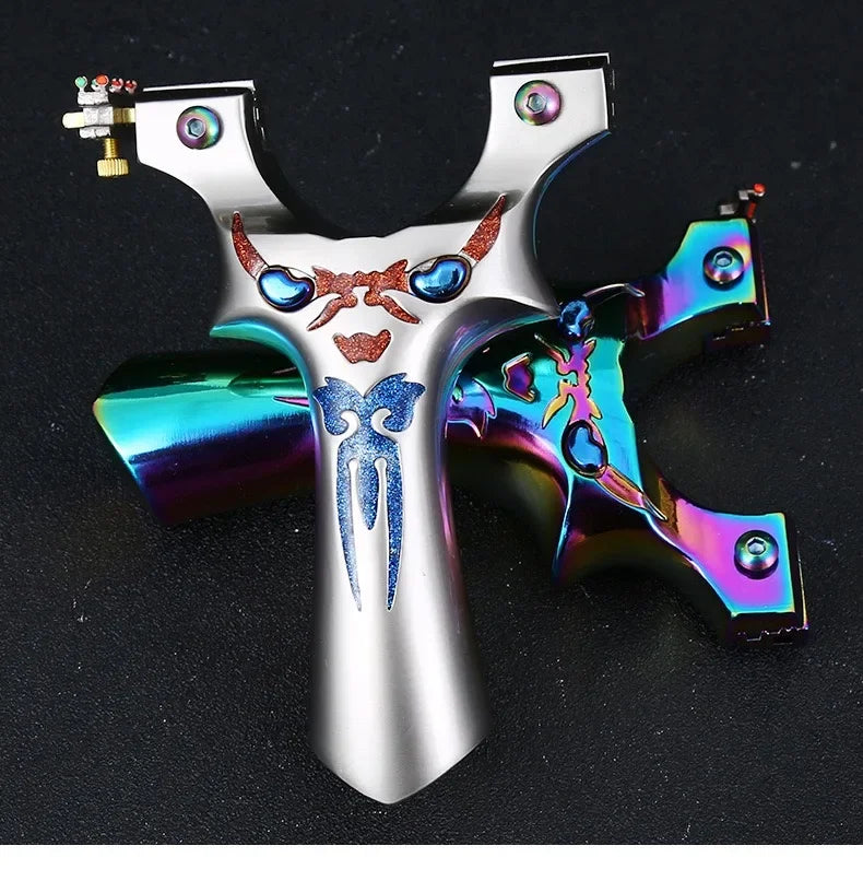 Aluminum material Outdoor Sports Hunting Alloy Shooting Slingshot Rubber Belt High-precision Shooting Alloy Slingshot Catapult