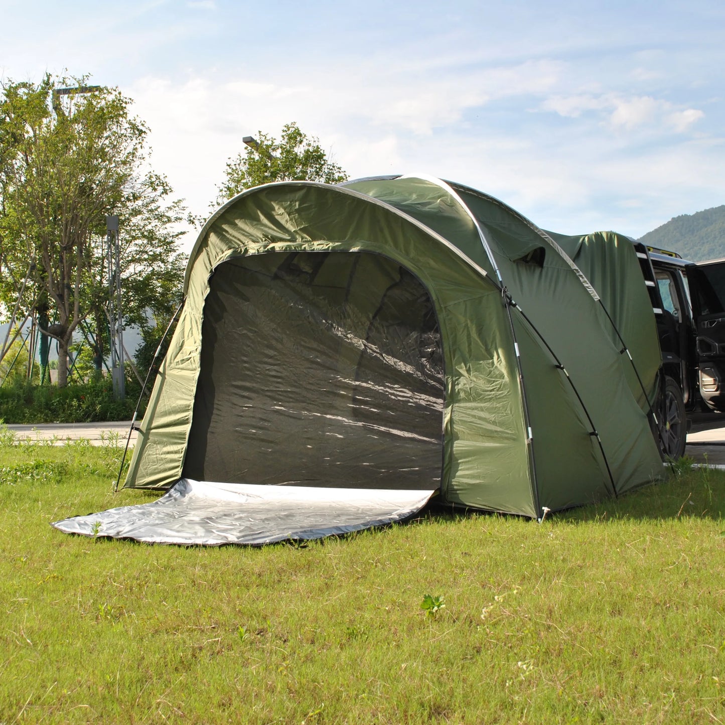 6 Person SUV Car Tailgate Tent - Double-Layer PU3000mm Waterproof, UPF50+ UV Shield, EV-Compatible for Camping & Outdoor Multi-U