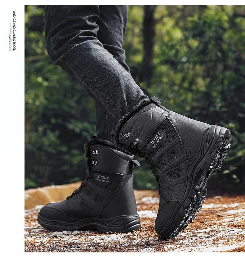 Winter High Top Outdoor Couple Hiking Boots Anti-fall Motocross Rider Boots BootPlus Size Mens Motorcycle Shoes