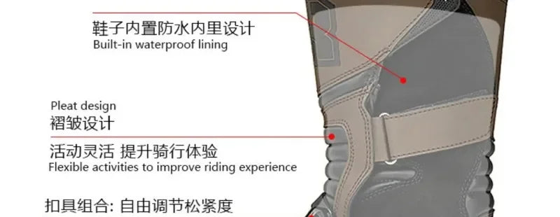 TIGER Retro Motorcycle Boot Cowhide ATV Riding Black Moto Bota Motocross Zapatilla Off-Road For KTM For BMW For Honda For Yamaha