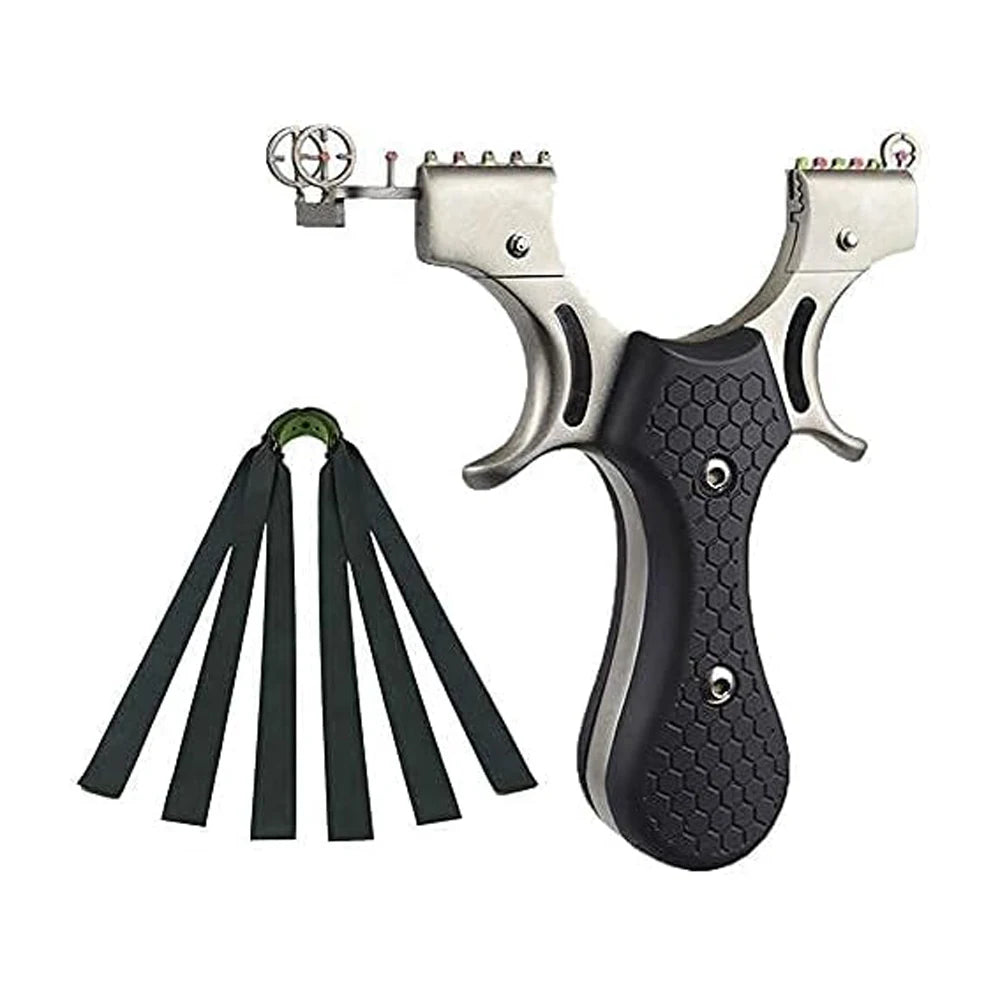Hunting Catapult for Outdoor Exercise Slingshots for Adults with 3 Rubber Bands Fiber Optic Sight Sling Shot Accurate Shooting