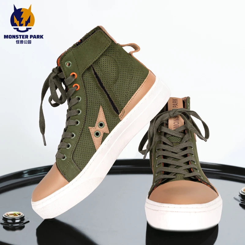 Boots for Motorcyclist Man Wear-Resistant Men and Momen For 4 Season Botas De Moto Motorcycle Shoes Riding boots Breathable