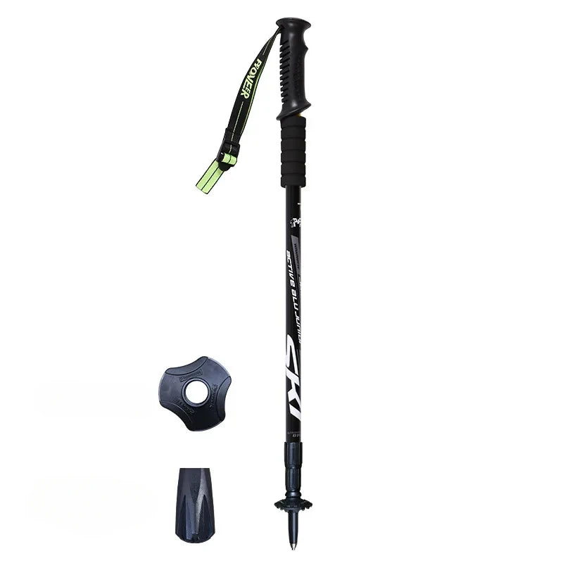 1PCS Ultralight Folding Multifunction Trekking Pole Portable Anti Shock Alpenstock Snow Walking Stick Outdoor Climbing Hiking