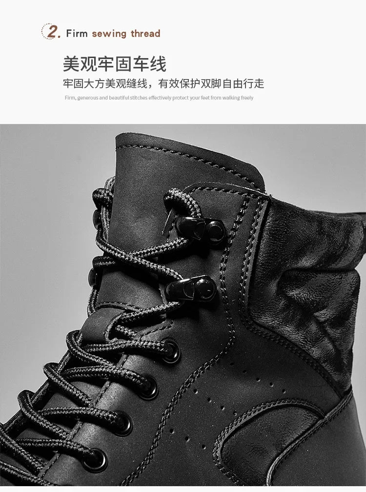 Motorcycle Boots Fashionable Motorcycle Boots Winter Cotton Boots Thick Soled Shock-absorbing Non Slip Casual Shoes