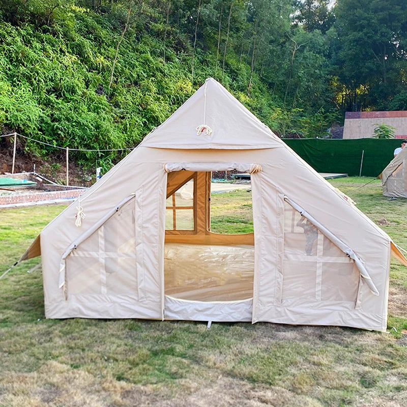 Inflatable Camping Tent for Family, PVC Skylight Air Tube, Camp Base Tents, 12 Square Meters, Large Space, 5-8 Person