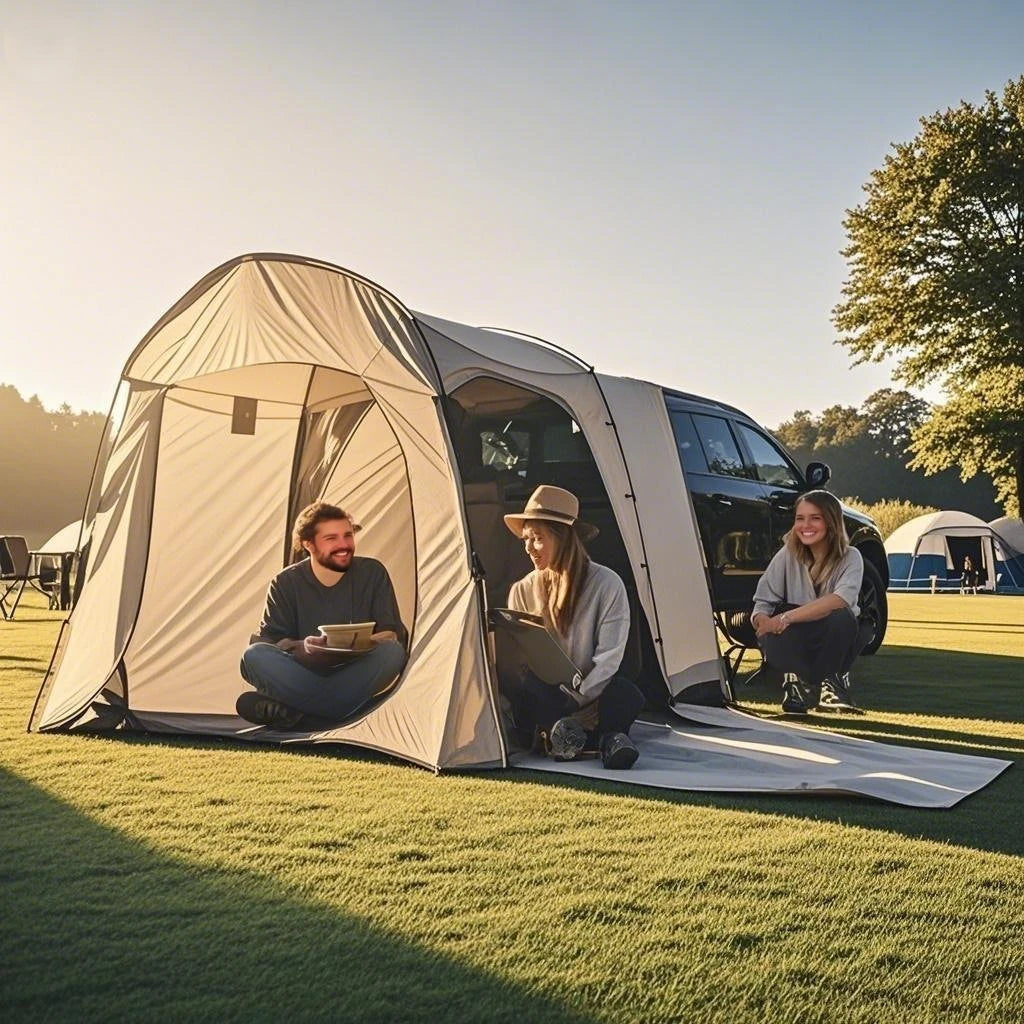 Easy Setup SUV Car Camping Tent - 4-Season Waterproof Tailgate Tent with Floor, 2-4 Person Large Space for Outdoor Adventures