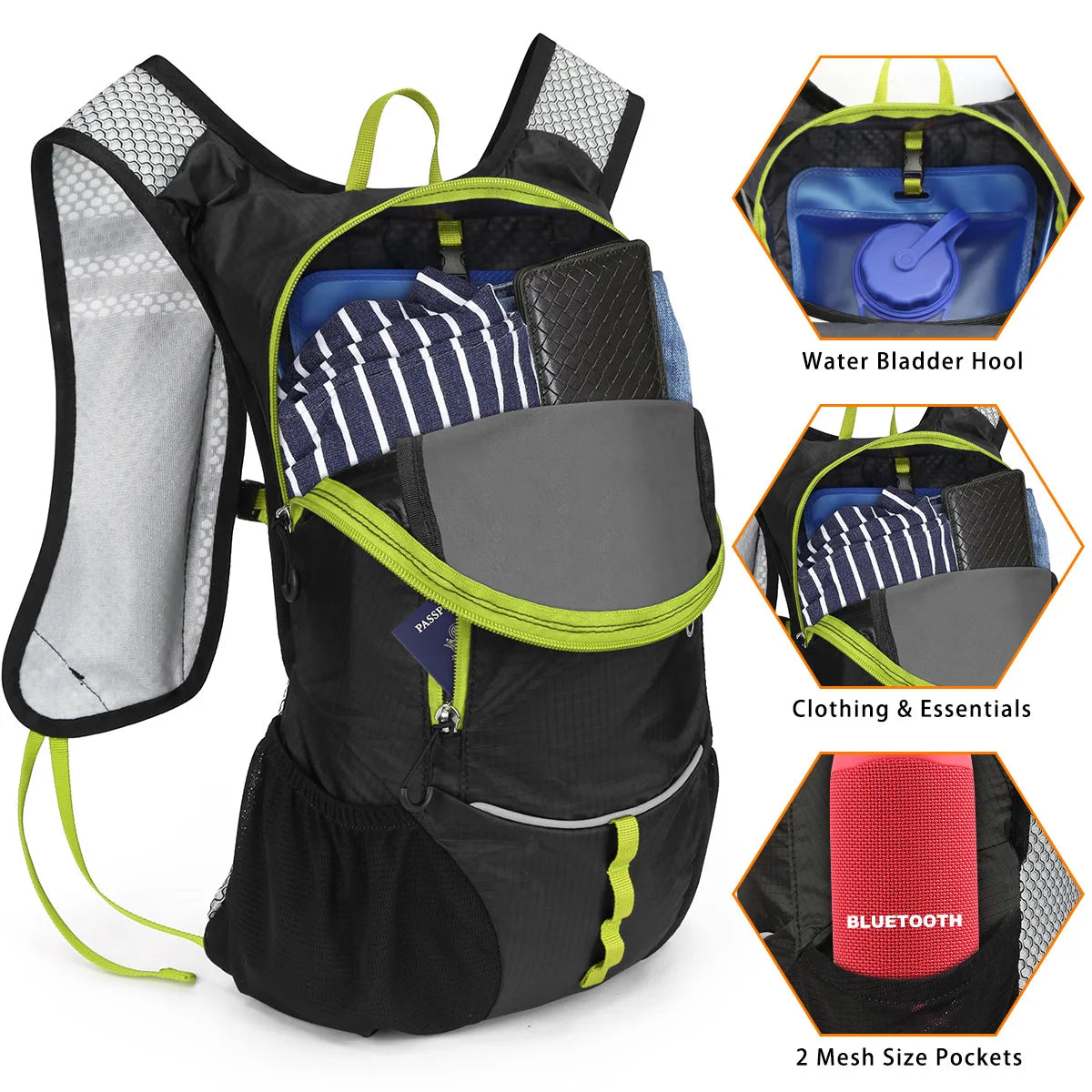 1PC Hydration Pack Lightweight Hydration Water Backpack, Running Backpack Hydropack Hydro with 2L Water Bladder for Cycling