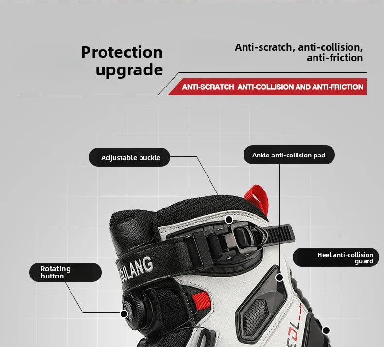 Motorcycle Boots Man Leather Motos Riders Protective Motocross Boots Waterproof Non-slip Motocross Mountain Racing Shoes