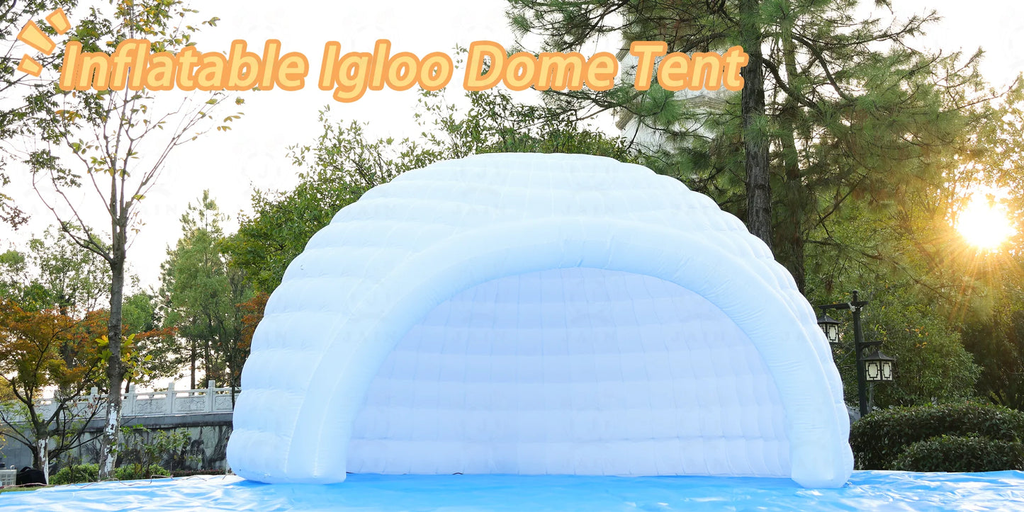 4.5m White Inflatable Dome Tent Outdoor Lighting Inflatable Igloo Dome Inflatable Party Tent With Blower For Camping Festival