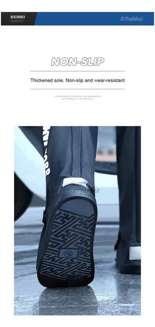Motorbike Cycling Bike Reusable Rainproof Shoes Cover Motorcycle High Rain Boots Waterproof Reflective Snowy Non-Slip Footwear