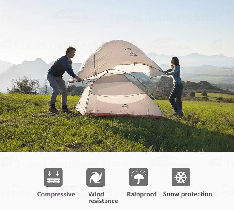 Naturehike Cloud Up 1 2 3 Tent Outdoor Camping Waterproof Tent ProfssIonal Glamping Hiking Backpacking Shelter Tent Portable