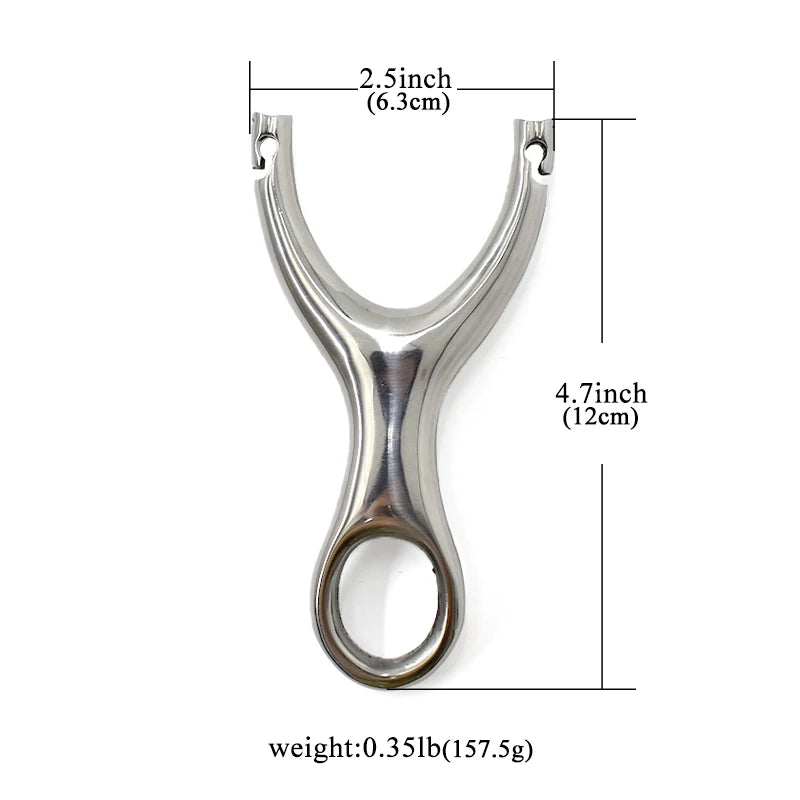 Stainless Steel Slingshot Metal Slingshot Catapult Powerful Hunting Equipment Portable Shooting Leisure Toy With Rubber Band
