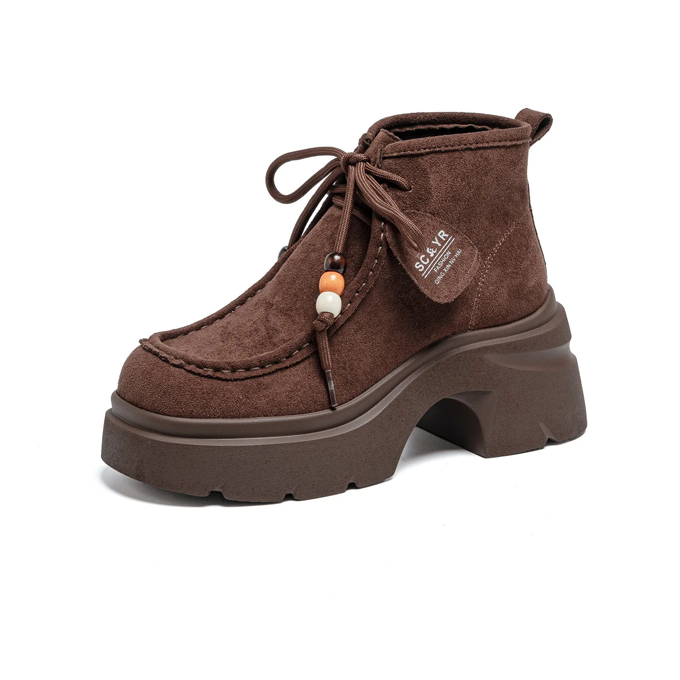 Fujin 8cm Platform Boots for Women Ankle Boots Fall Winter Riding Motorcycle Fashion Shoes Booties Short Boots Genuine Leather