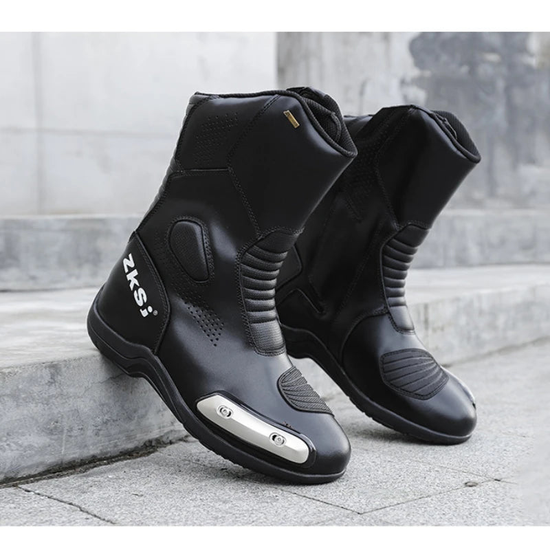 Motorcycle Shoes Full Leather Motocross Boots with Shifter Guard Cafe Boots Enduro Boots for Touring&hiking Moto Protection Gear