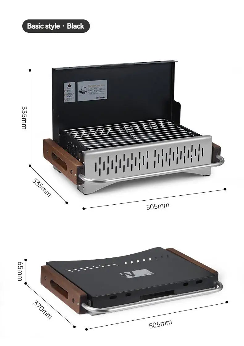 Naturehike Outdoor Portable Folding BBQ Grill Camping Enamel Charcoal Stove Ultralight Travel Picnic 4-8 Person Barbecue Stove