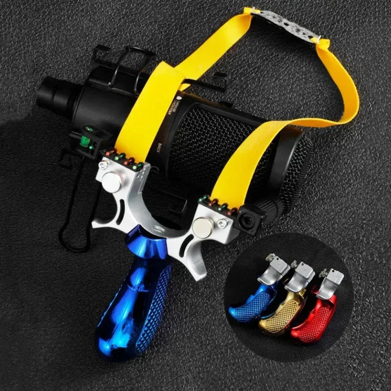 Slingshot High Precision Laser Shooting Hunting Sight and Laser Sight slingsshot Speciality Catapult for Outdoor Flat Leather
