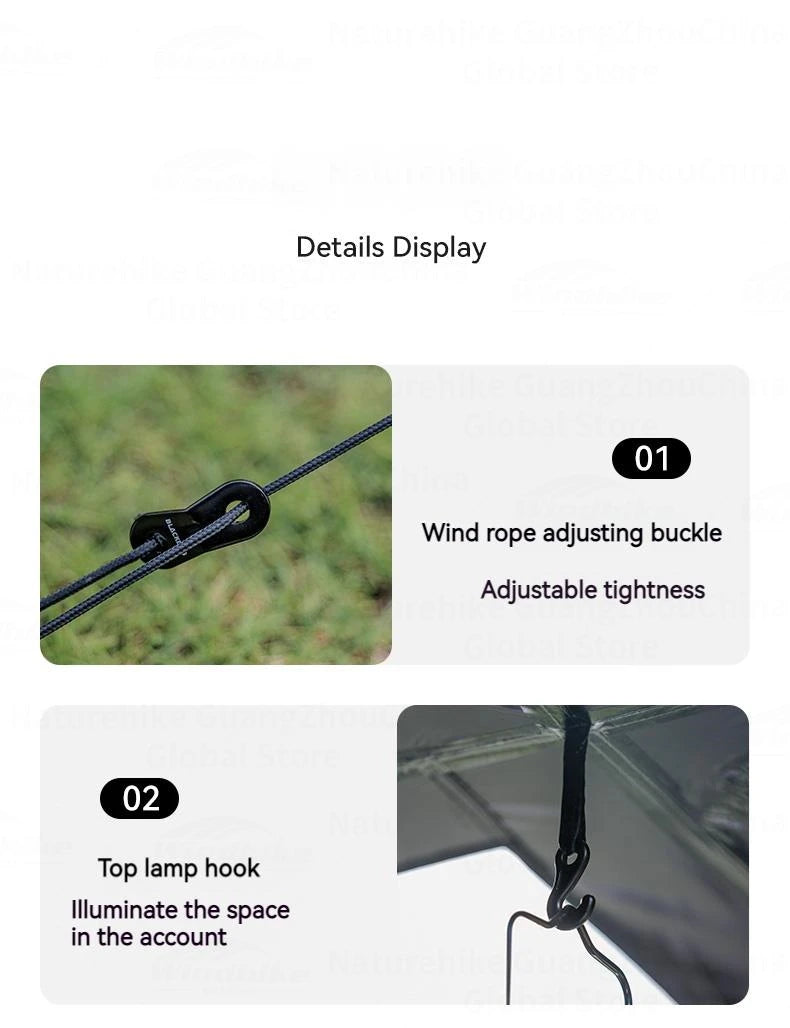 Naturehike BLACKDOG Automatic One-touch Tent Quick Open Two Door Four Window Camping Outdoor Black Coated Waterproof Thickened