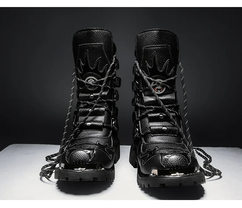 Motorcycle boots four season new men's outdoor fashion plus size high top Cycling shoes comfort anti-collision protective boots