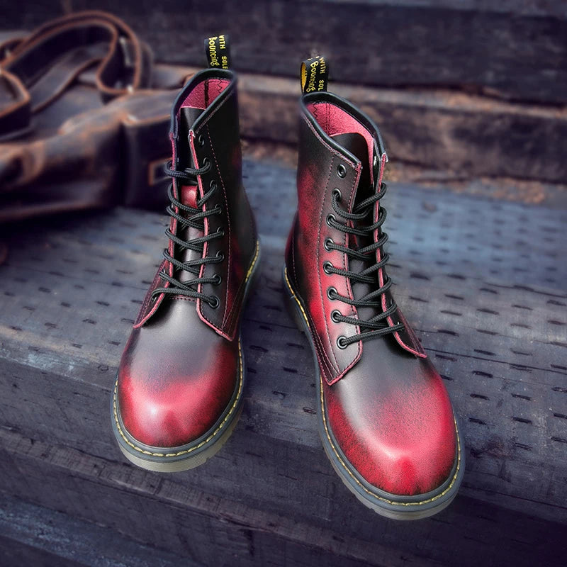 Fashion Men's Boots British Style High Top Casual Sneakers Men Luxury Designer Work Shoes Outdoor Anti slip Motorcycle Boots Mal