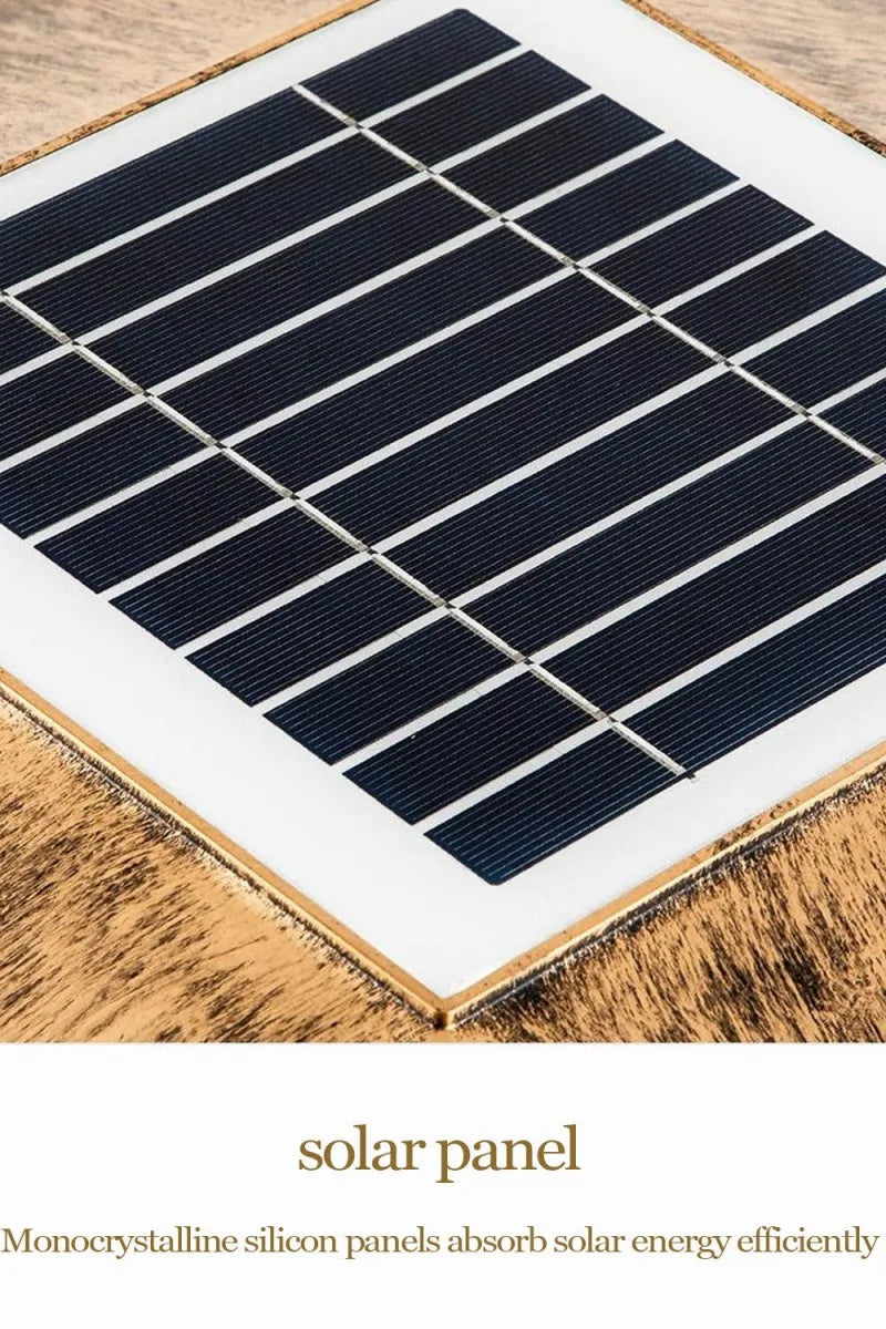 Timed LED Solar Outdoor Light Pillar Solar Lights Waterproof Thick Garden Pathway Parking Yard Outdoor Decor Lamp RC Solar Light