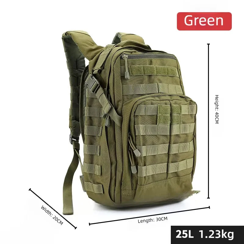 25L Tactical Assault Backpack Classic 12-hour Outdoor Camouflage Sports Backpack Wear-Resistant Oxford Cloth