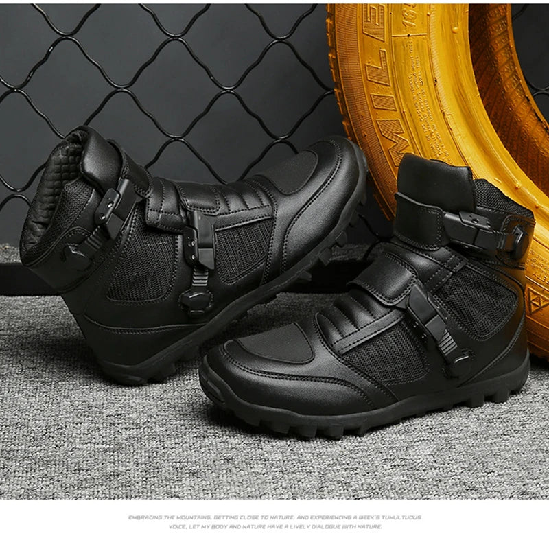 Men's Motorcycle Shoes New Breathable Men Motorcycle Boots Outdoors Cycling Motorbike Non-slip Sports Boot Motos Shoes