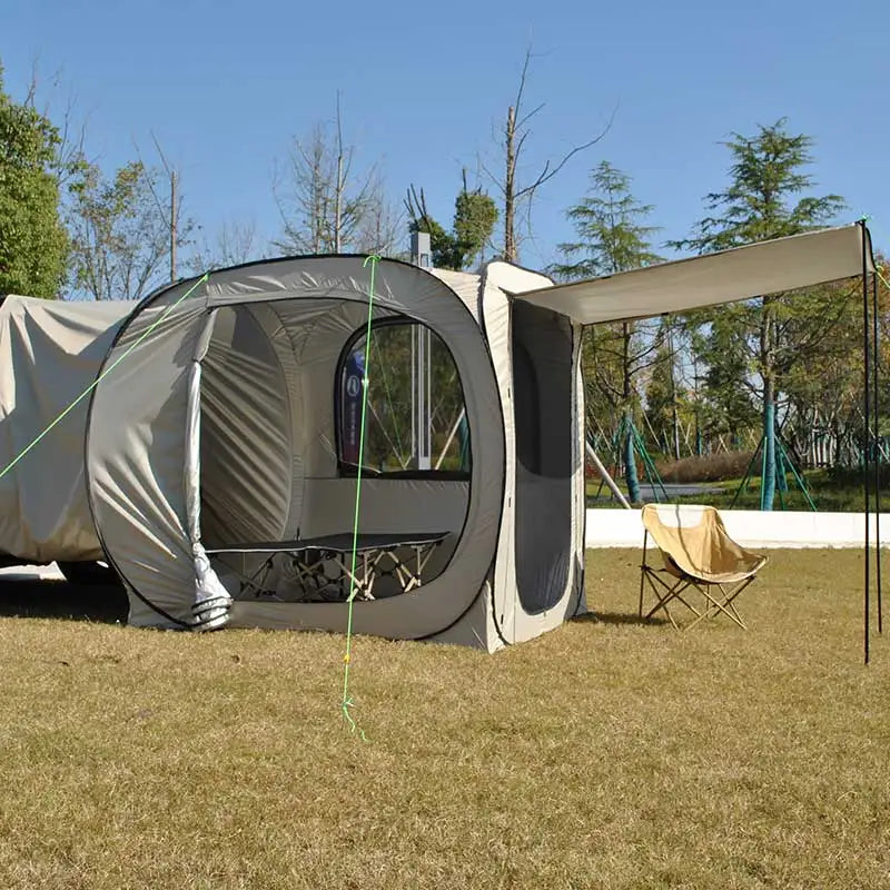 Pop-up SUV Camping Tent: 4 Person Instant Easy Setup Family Tent Connected to Vehicles to Achieve the Freedom of Heat&Cooling