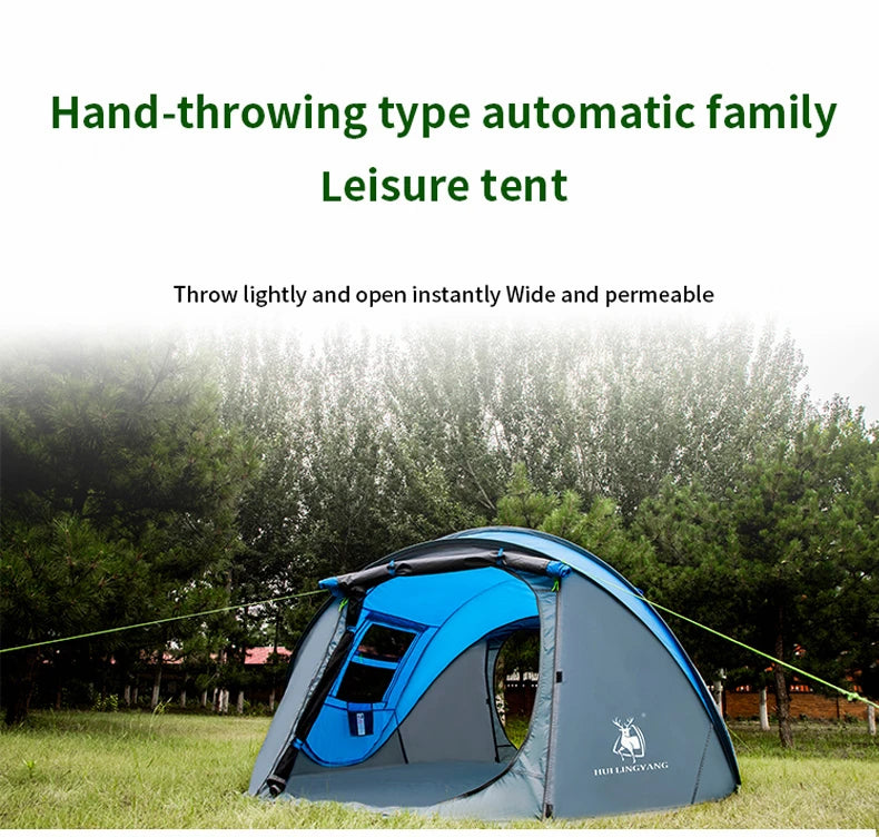 HUI LINGYANG throw tent outdoor automatic tents throwing pop up waterproof camping hiking tent waterproof large family tents